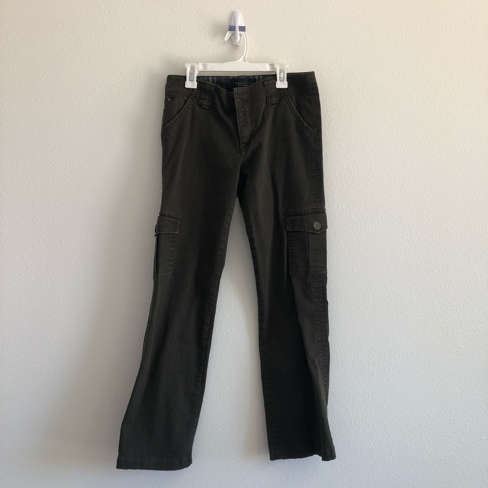 Vintage Dark Olive Green Pants with Pockets